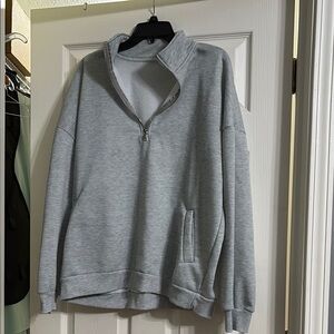 Gray Quarter-Zip Sweater